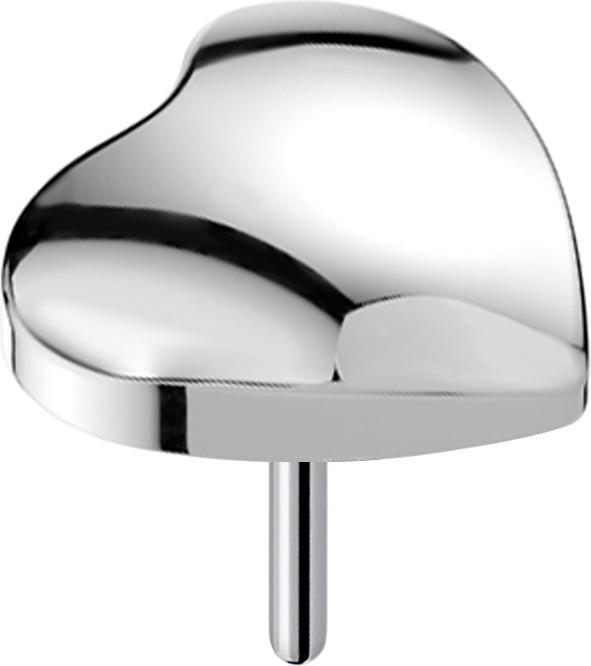 Actual product image Star Piercing Threadless 3D Herz silber (without brass, Titanium)