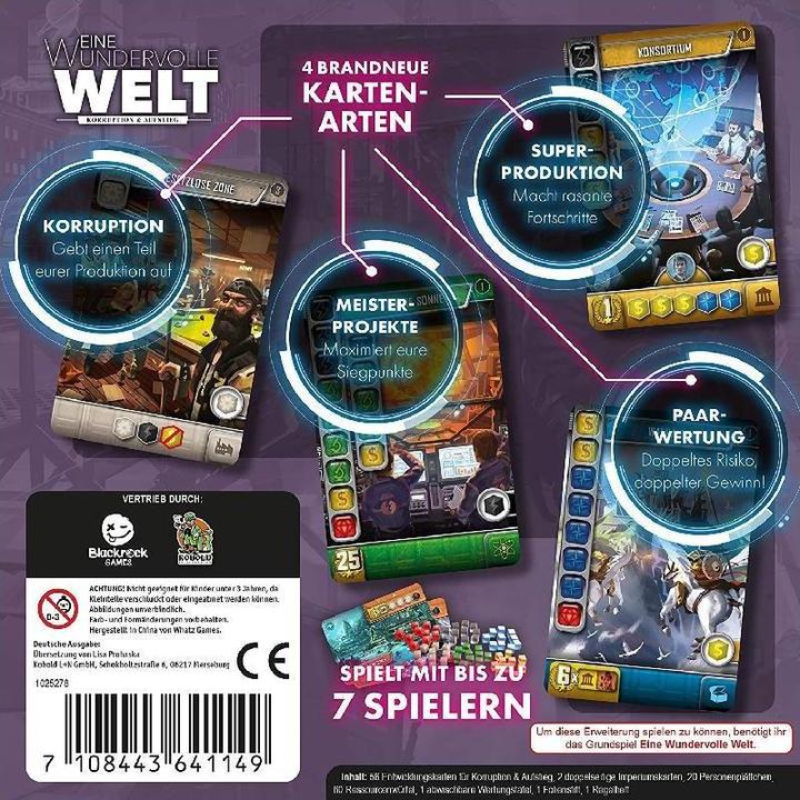 Actual product image 1025278 - A wonderful world: Corruption & Ascent - 1-7 players, 14 Years (DE Expansion) (German, 1 - 7 Players)