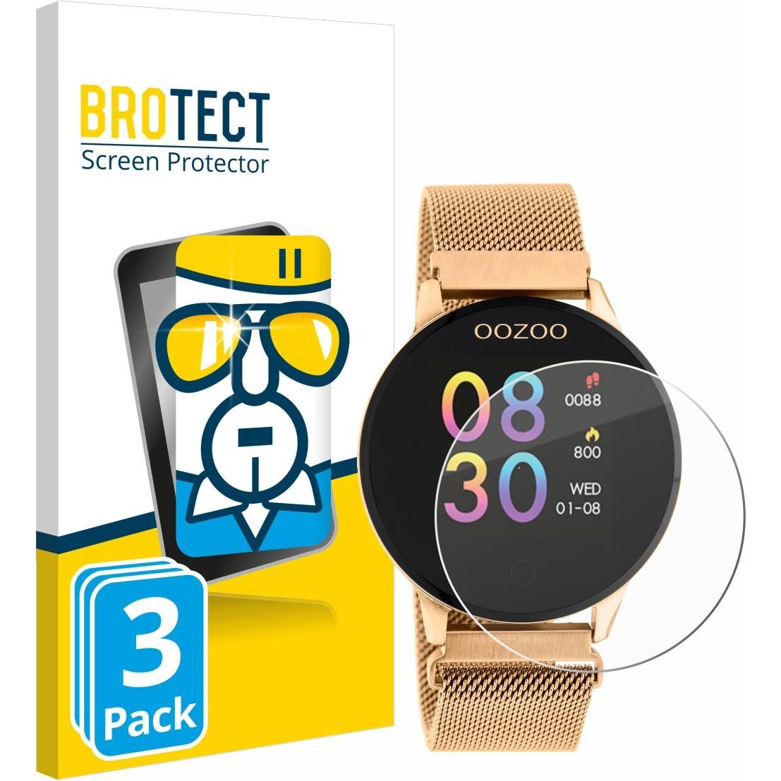 BROTECT Panzerglas Hartglas Displayschutz, Smartwatch Schutzfolie, Transparent