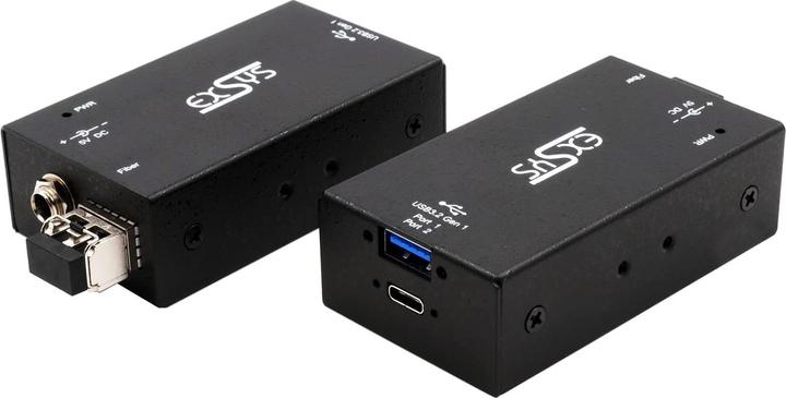 Actual product image Exsys 2 Port USB 3.2 Gen1 Extender with fibre optic cable up to 300 metres (USB-B, 2 Ports)