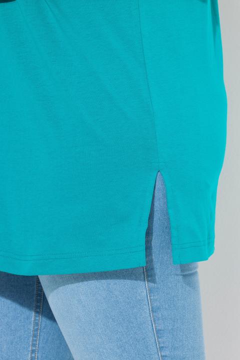 Image du produit Ulla Popken T-shirt coupe Relaxed Fit, décolleté en V et manches courtes (42, 44)