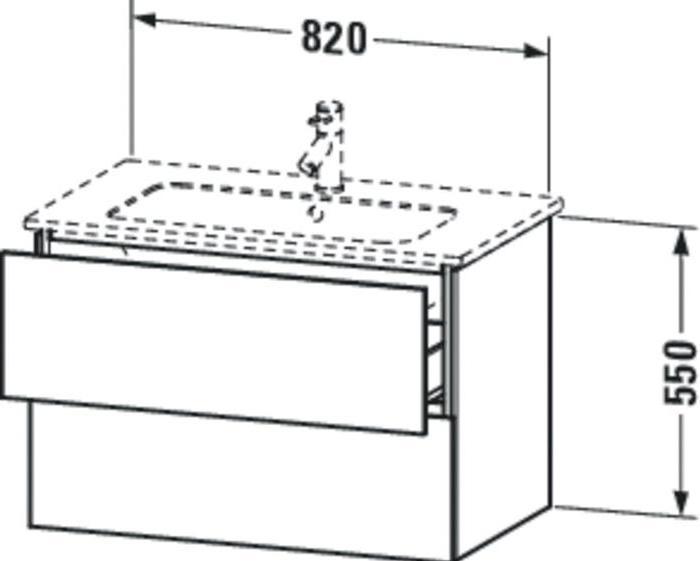 Produktbild Duravit Waschtischunterbau L-CUBE 820x481x550mm basalt matt (48 x 82 x 55 cm)