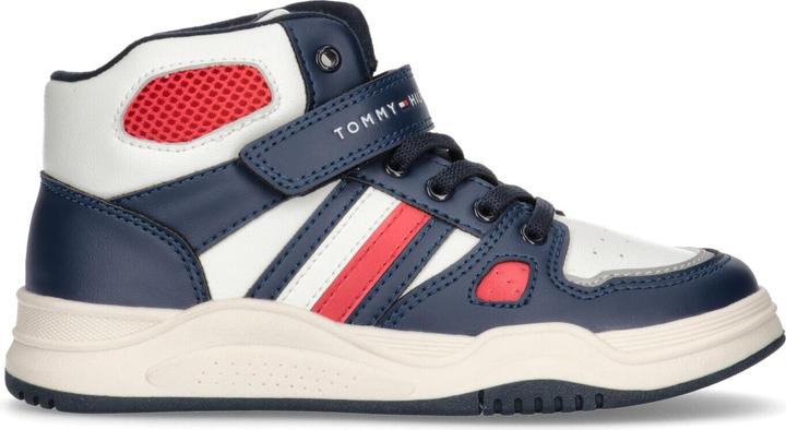 Blue, Off White, Red