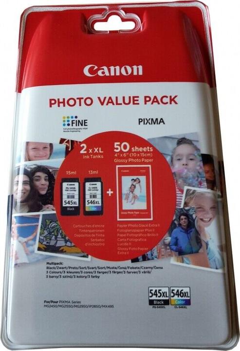 Actual product image Canon PG-545XL/CL-546XL Photo Value Pack (C, FC, M, Y)