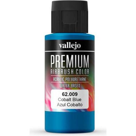 Vallejo, Künstlerfarbe + Bastelfarbe, Premium Airbrush Colors (Cobalt Blue, 60 ml)