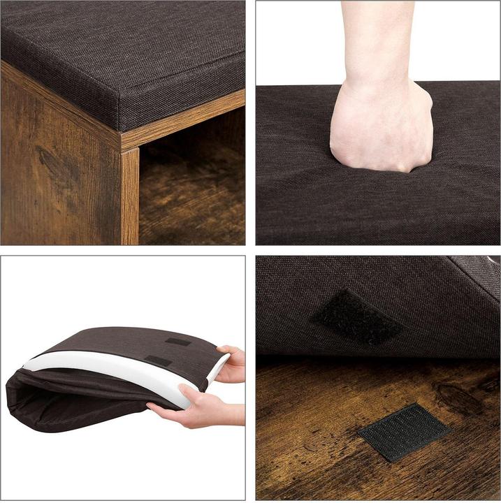 Produktbild Vasagle Schuhbank LHS15BX braun, schwarz Holz 105,0 cm (105 x 30 x 48 cm)