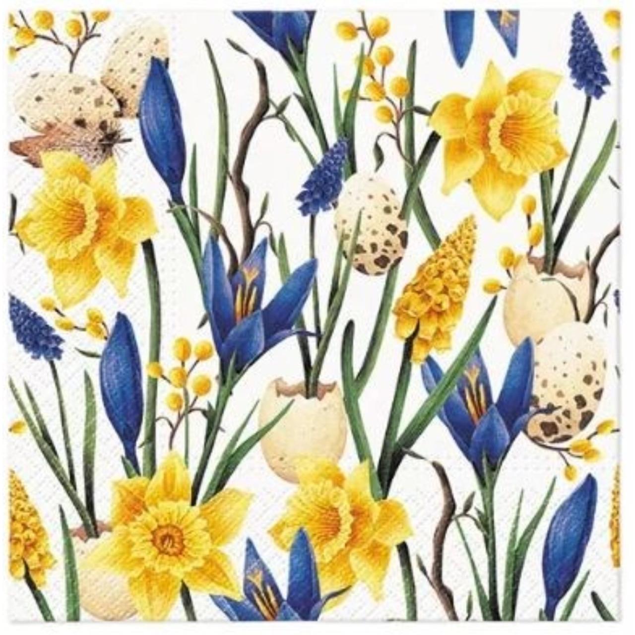 PAW, Servietten, Muscari with Daffodils, 33x33cm (33 x 33 cm)