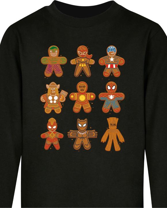 Produktbild Absolute Cult Kids Marvel Universe - Christmas Gingerbread Avengers Longsleeve - 124579 (158, 164)