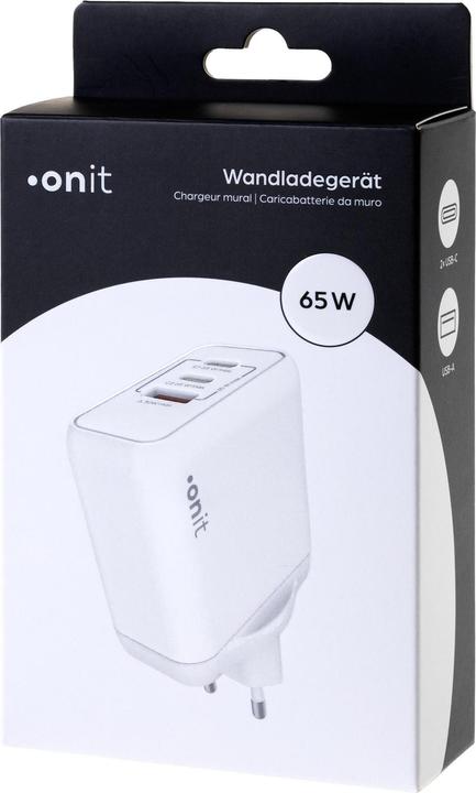 Produktbild Onit USB-Wandladegerät Triple 2C1A 65 W GaN Weiss (65 W)