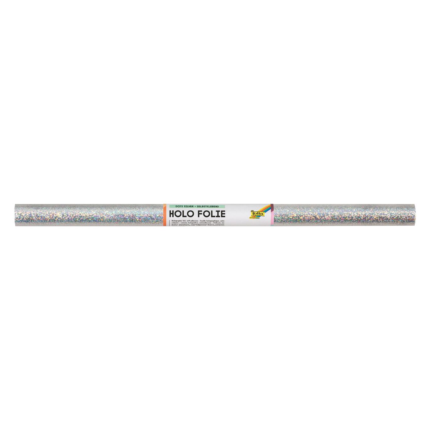 Folia, Doe-het-zelf Papier, Holografische Folie Stippen In Zilver 40cm X 1m (510 g/m²)