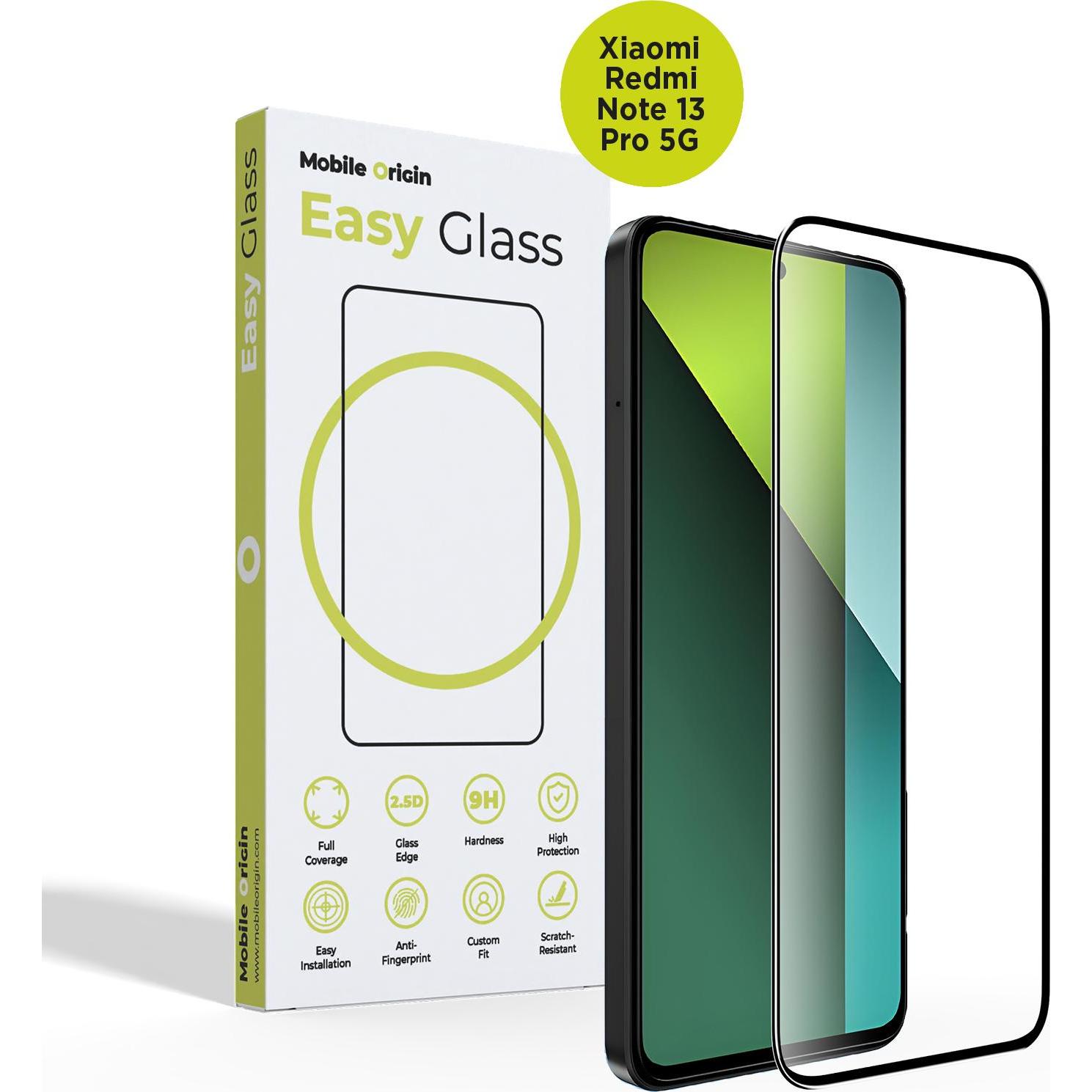 Mobile Origin EasyGlass per Xiaomi Redmi Note 13 Pro 5 (Xiaomi Redmi Note 13 Pro 5G), Pellicola protettiva smartphone