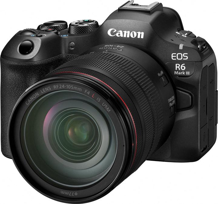 Produktbild Canon EOS R6 Mark III Camera + 24-105mm F4 Lens (24 - 105 mm, 32.50 Mpx, Vollformat)
