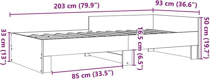 Actual product image vidaXL Bettgestell (90 x 200 cm)