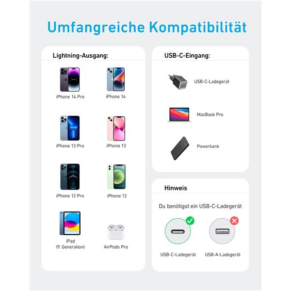 Etichetta energetica Anker 322 (0.90 m, USB 3.1, 30 W)