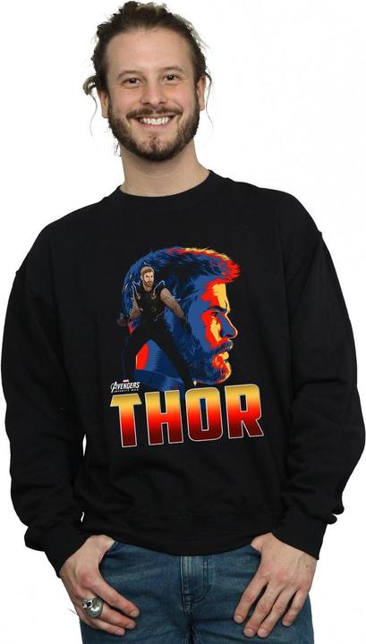 Actual product image Mens Avengers Infinity War Thor Character Cotton Sweatshirt (L)