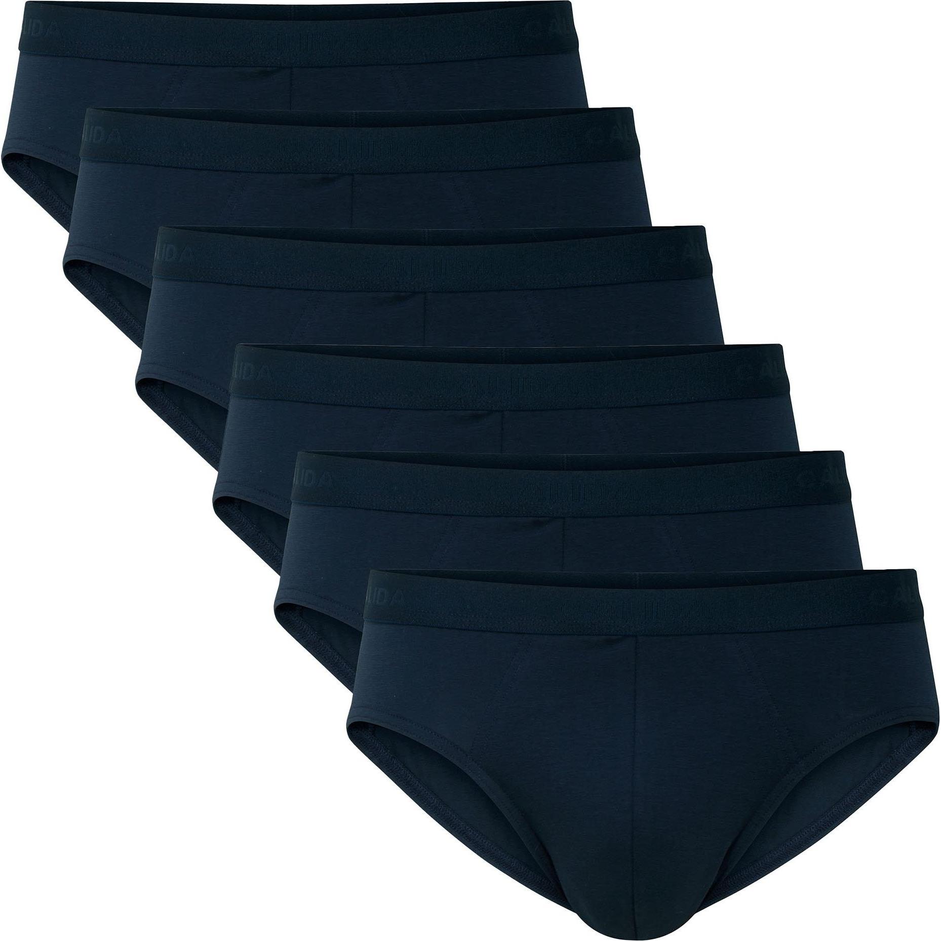 Calida, Herren, Unterhosen, Slip Casual Figurbetont MEN BRIEF NATURAL BENEFIT, Blau, (M, 6er Pack)
