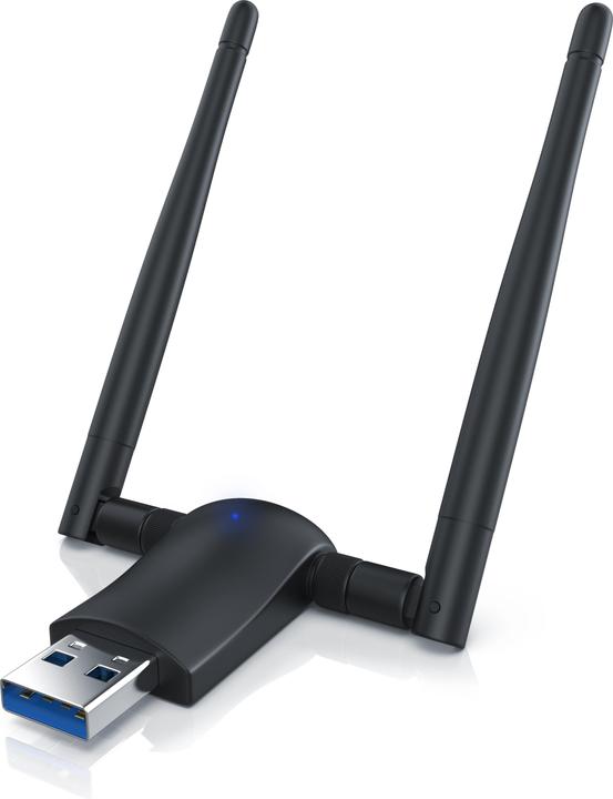 Immagine prodotto Aplic WLAN Stick, Dongle WIFI USB 3.0, 1200 MBit/s Dual Band 2.4 + 5 Ghz antenne esterne (USB)