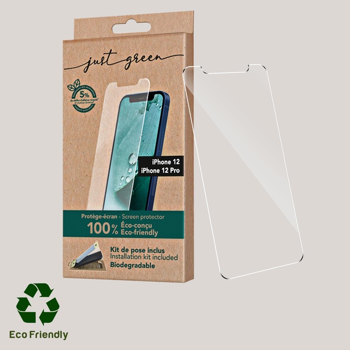 Produktbild Just Green Bio Screen Protector (1 Stück, Apple iPhone 12 Pro)