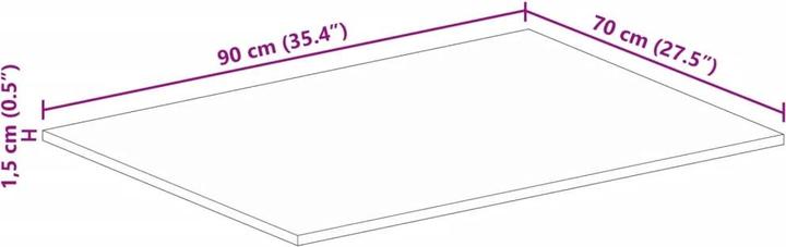 Productafbeelding VidaXL Tafelblad massief hout houten blad eettafel salontafel 90x70x1,5cm teruggewonnen hout