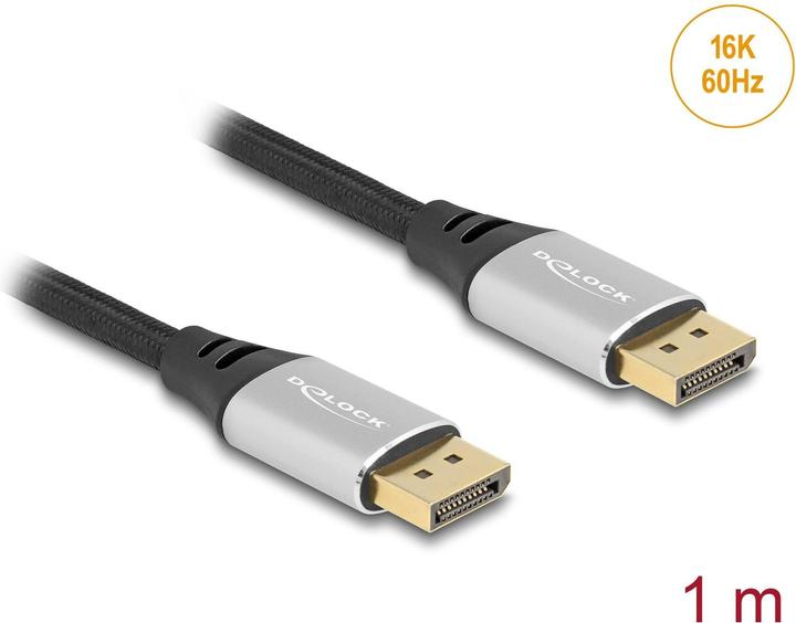 Immagine prodotto Delock Cavo DisplayPort 16K 60 Hz 1 m argento metallo (1 m, DisplayPort)