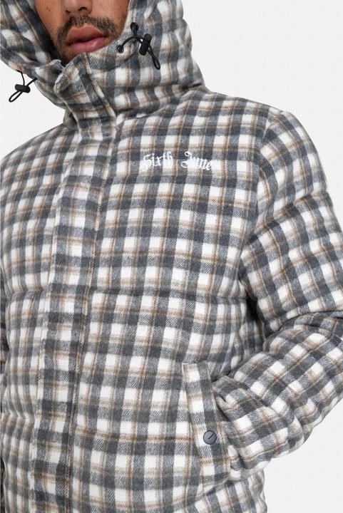 Actual product image Sixth June Checked quilted coat with wool effect (S)