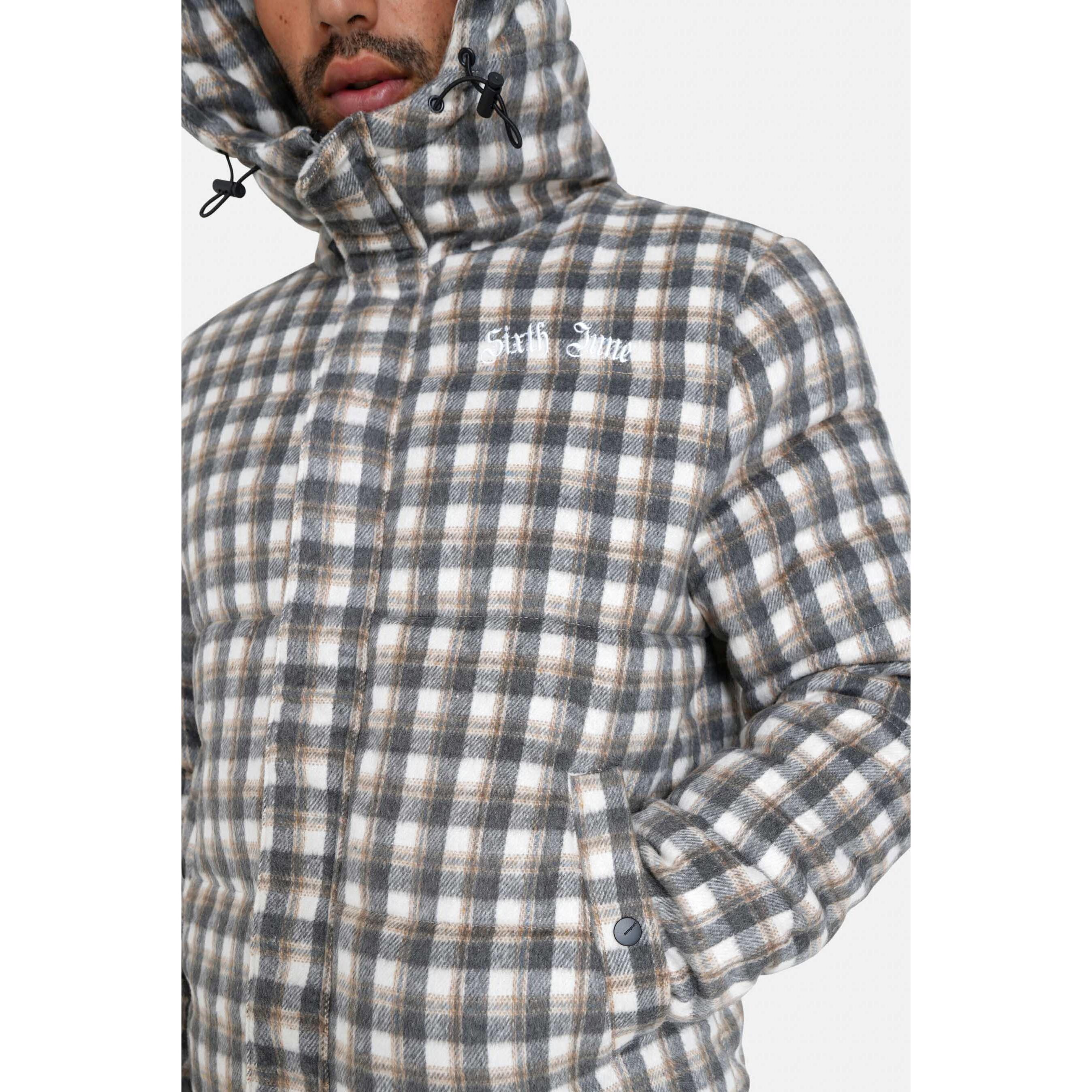 Thumbnail - Sixth June, Jacke, Karo-Winterjacke mit Woll-Effekt (M), Grau, M