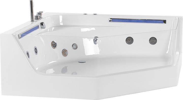 Actual product image Beliani Whirlpool bath corner model with LED 211 x 150 cm CACERES (335 l, 211 cm, 150 cm)