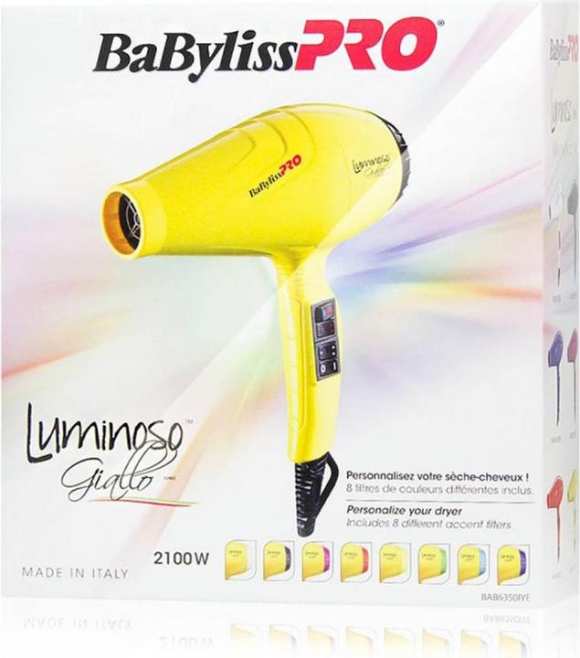 Produktbild BaByliss Pro BAB6350IYE Giallo 2100 W Ionic Luminoso Föhn (Haartrockner)