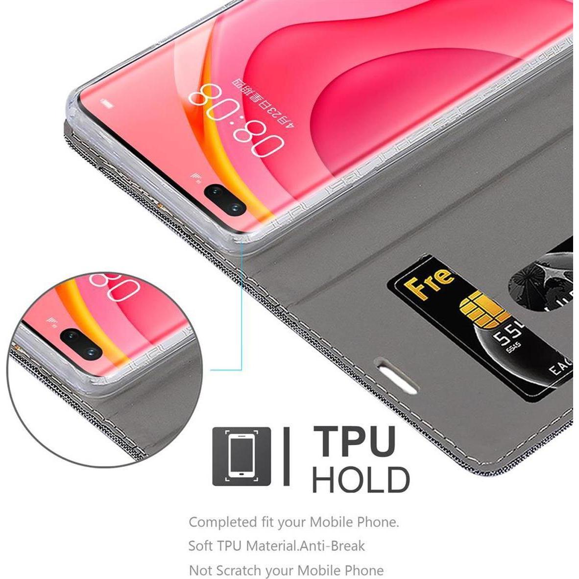 Thumbnail - Cadorabo Book Jeans Optik Cover (Huawei Nova 7 Pro 5G), Smartphone Hülle, Grau