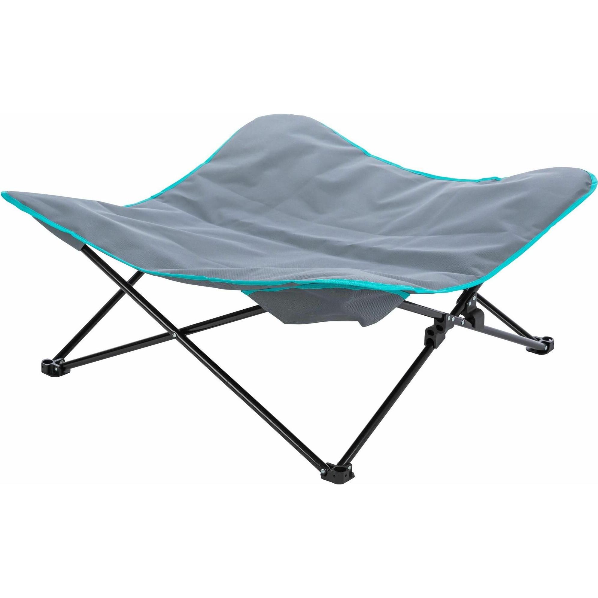 Trixie Lit de camping, jusqu'à 35 kg, 88 x 32 cm, gris foncé/pétrole (Chien), Panier pour chien + chat