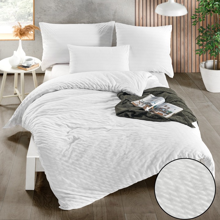 Produktbild Buona Notte Jersey-Seersucker Bettwäsche uni weiss, 65 x 100 cm (Bettwäsche Set, 65 x 100 cm)