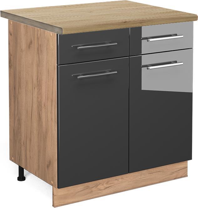 Anthracite high gloss, Gold power oak