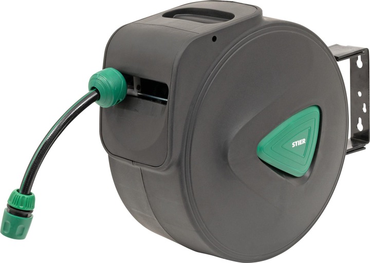 Stier Garden hose reel SGS-200 20+2 m with automatic swivelling spray gun (20 m)