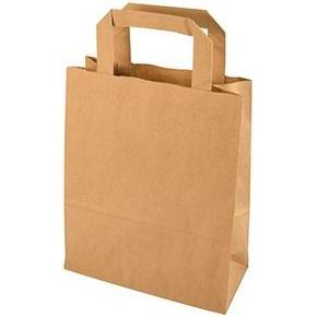 Papstar, Geschenkverpackung, Papier-Tragetasche, 180 x 100 x 220 mm, braun aus Kraftpapier, 70 g/qm, Tragkraft: 4 kg, mi...