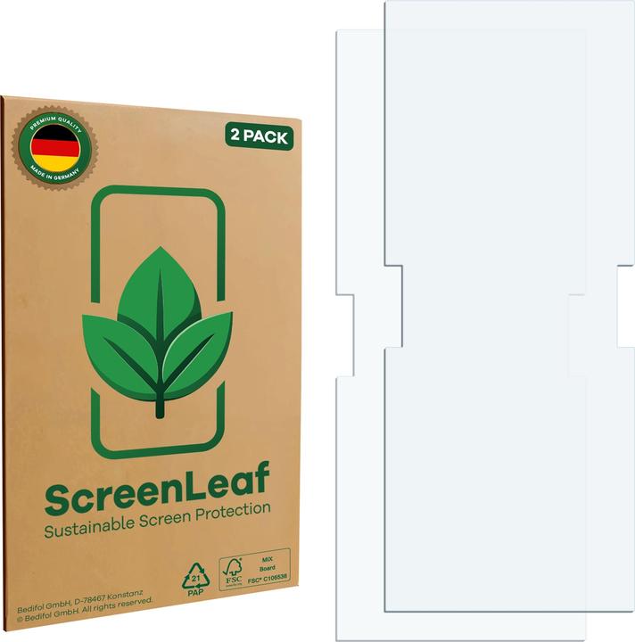 Produktbild ScreenLeaf Schutzfolie nachhaltiger Displayschutz Display Schutz Folie Klar Transparent
