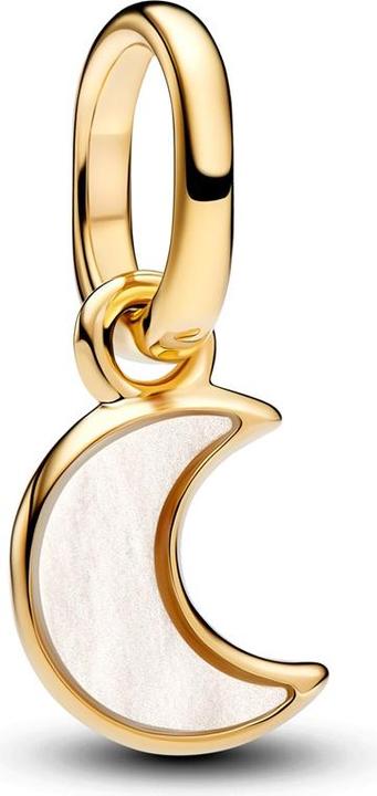 Actual product image Pandora White Crescent Moon Mini Dangle Charm (Resin (synthetic resin), Stainless steel)