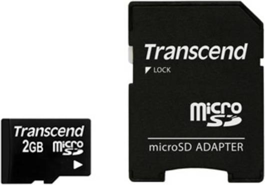 Productafbeelding Transcend Kaart met SD-adapter (2 GB, microSD)