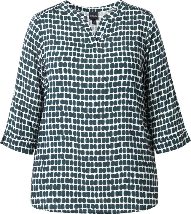 Immagine prodotto Ulla Popken Blusa in raso con spalle a punto smock, scollo a tunica e maniche a 3/4 (62)