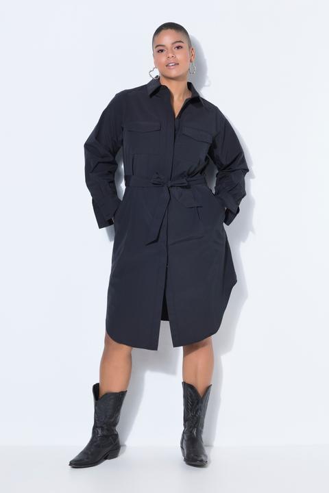Produktbild Studio Untold Hemdblusenkleid, Fitted Fit, Midilänge, Bindegürtel (50, 52)