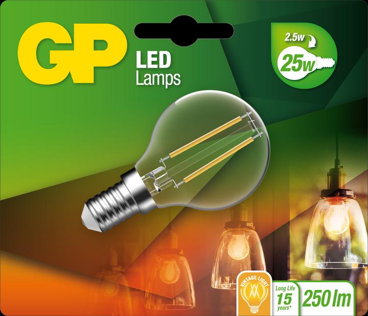 Produktbild GP Lighting Lighting Filament Mini Globe 2W (25W) 250 lm (E14, 2.10 W, 250 lm, 1 x, E)