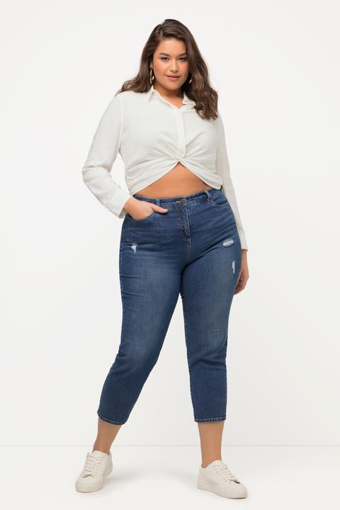 Produktbild Ulla Popken Hemdbluse, Knoten, kurz, Hemdkragen, Langarm (54)