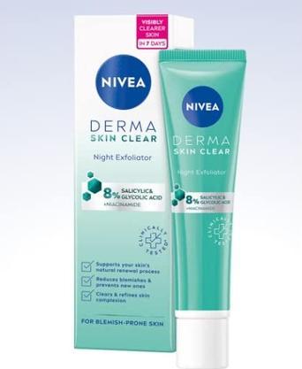 Image du produit NIVEA Peau exfoliante de nuit Derma Skin Clear (Exfoliant de nuit) 40 ml (Exfoliant nettoyant, 40 ml)