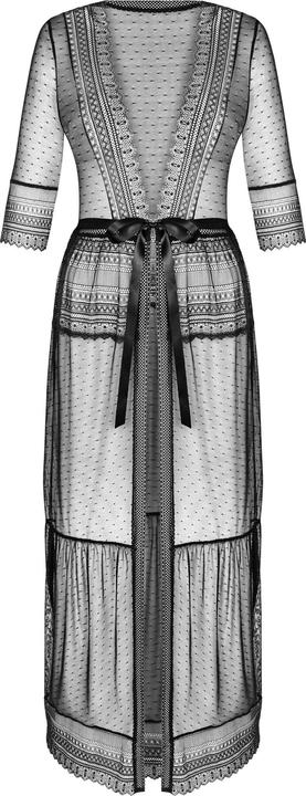 Actual product image Obsessive Long dressing gown with dots and lace (L, M)