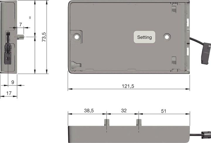 Actual product image Italiana Ferramenta KIARO EASY SOFT airbrake bracket with cable, anthracite plastic