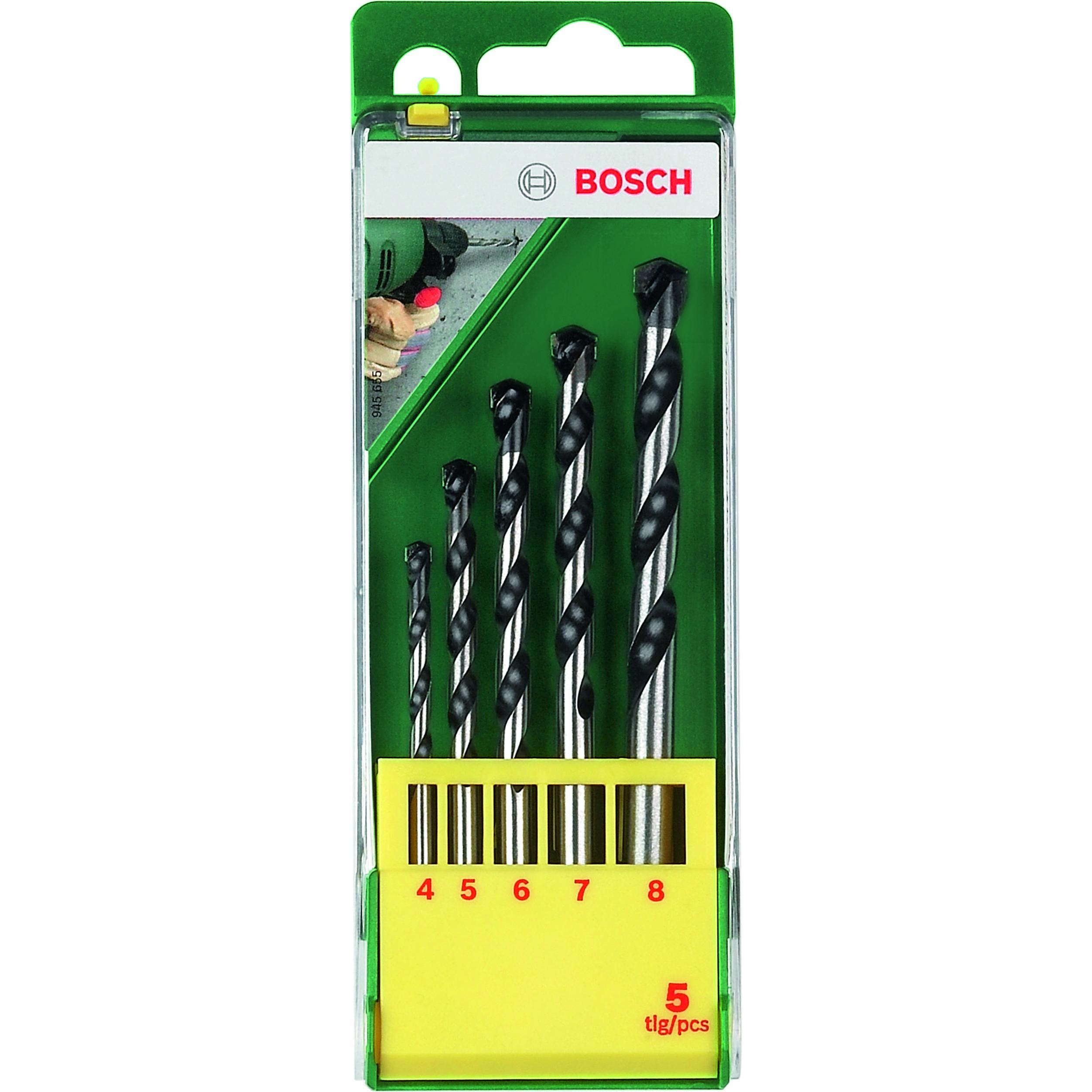 Thumbnail - Bosch Zubehör, Bohrereinsatz, 5-teiliges Betonbohrer-Set (4, 5, 6, 7, 8 mm)