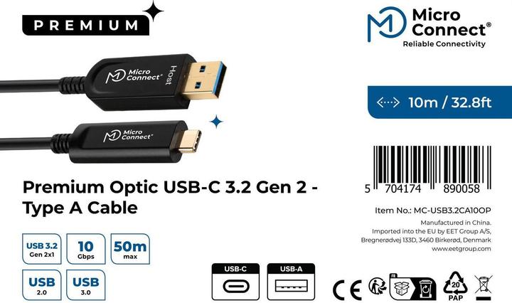 Actual product image MicroConnect USB A - USB Type C (10 m, USB 3.2 Gen 2)