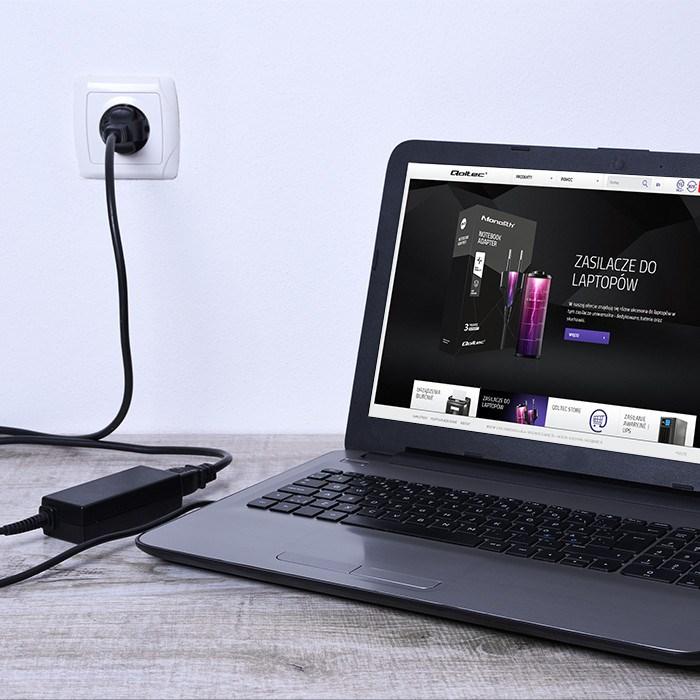 Actual product image Qoltec 51766 - Notebook - Indoor - 220 - 240 V - 50 - 60 Hz - 65 W - 20 V (65 W)