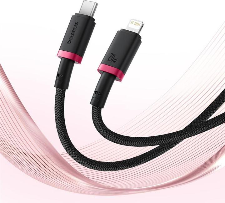 Actual product image Baseus Dura Type-C fast charging cable for iP 20 W 1 m Black Red (1 m, 20 W)