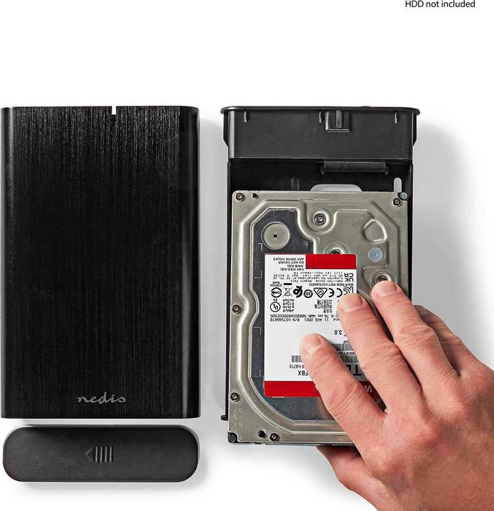 Produktbild Nedis Festplattengehäuse | 3.5 " | USB 3.1 Gen1 | USB Type-A / USB Type-C™ | Notebook / PC | Alumini (3.5")