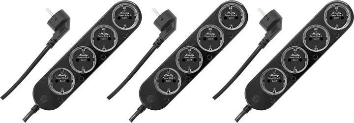 Actual product image Shelly Power Strip 4 Gen4, 4-fach Steckdosenleiste, schwarz, WiFi, Bluetooth, Zigbee, Matter, Apple (4x)